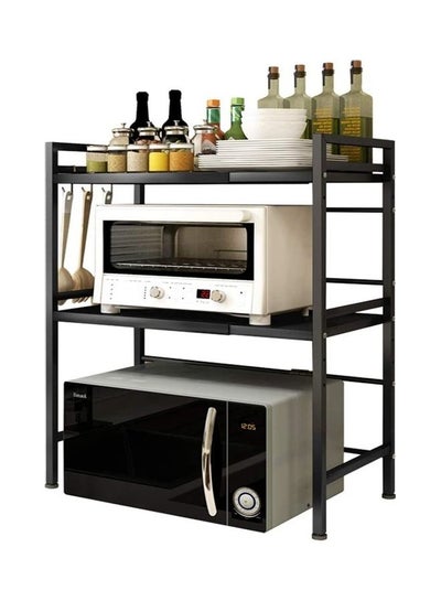 Buy 3-Tier Kitchen Microwave Oven Rack Counter Shelf Black 73.5x65x32cm in Saudi Arabia