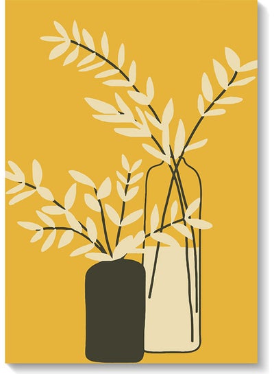 Buy Decorative Wall Art Painting Yellow/Black/Beige 40x60cm in UAE