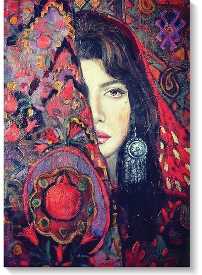 Buy Woman Printed Wall Art Multicolour 40x60cm in UAE