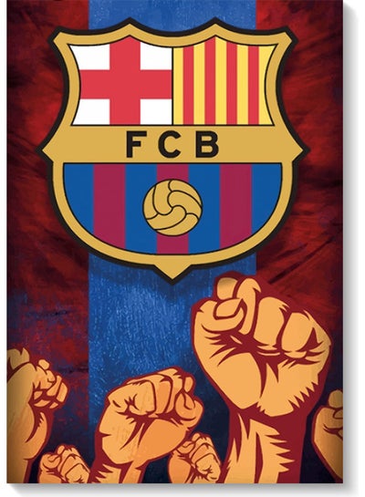 Buy Barcelona Logo Themed Wall Art Painting Multicolour 40x60cm in UAE