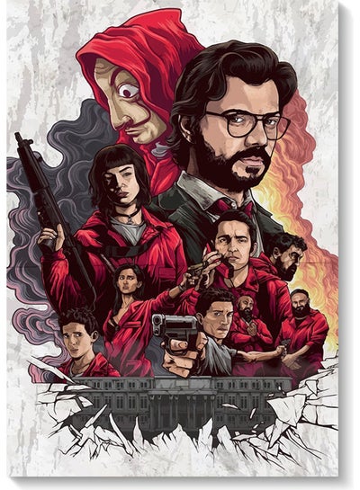 اشتري لوحة فنية لديكور الحائط بتصميم مسلسل "La Casa De Papel" متعدد الألوان 40x60سم في السعودية