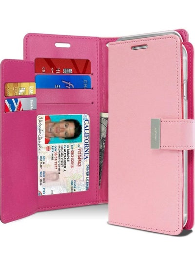 Buy Samsung Galaxy Note 20 Ultra Leather Protection Flip Cover Wallet Case Pink in Saudi Arabia