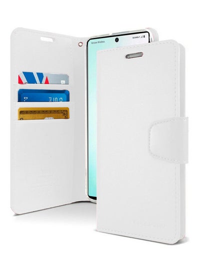 Buy Samsung Galaxy Note 20 Leather Protection Flip Cover Wallet Stand Case White in Saudi Arabia