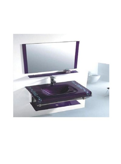 Buy Glass Bathroom Basin Unit Purple Dark 85cm in Egypt