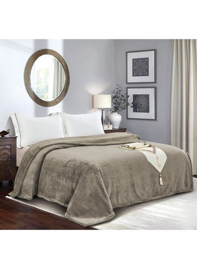 Buy Soft Blanket Polyester Grey 200x220cm in Saudi Arabia