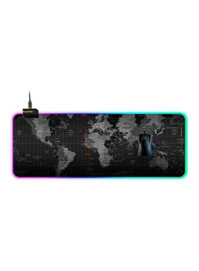 اشتري لوحة ماوس مطبوع عليها خريطة العالم مناسبة للألعاب 30x80سم أسود/رمادي في الامارات