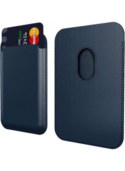 Buy Magnetic Card Holder For Apple iPhone 12/12 Mini/12 Pro/12 Pro Max Blue in UAE