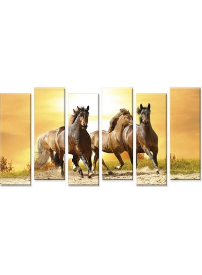 Buy Set Of 6 Wall Painting With Hidden Frame Multicolour 120 X 60cm in Saudi Arabia