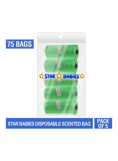 Buy Scented Bag Pack Of 5 - Green (75 Bags)-Regular in UAE