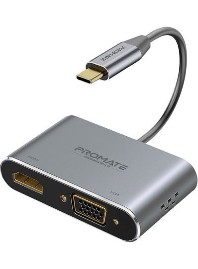 اشتري محول USB-C إلى مخرج VGA وHDMI رمادي في الامارات