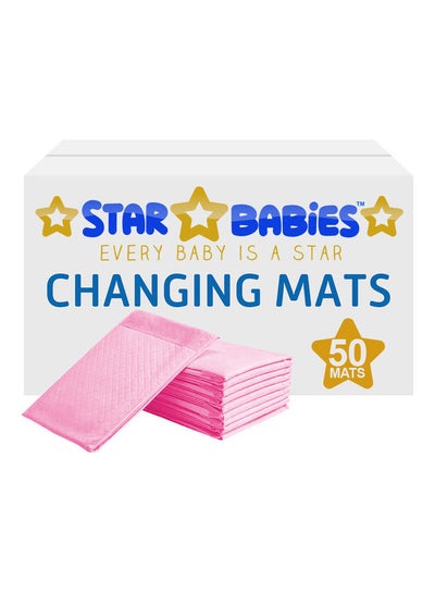 Buy Pack Of 50 Disposable Changing Mats  - Pink in UAE