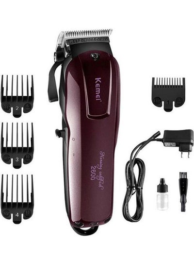 Buy KM-2600 Professional Hair Clipper Dry For Men Red/Black in Egypt