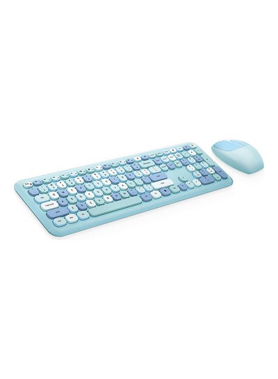 Buy Portable Wireless Keyboard With Mouse Set English Multicolour in UAE