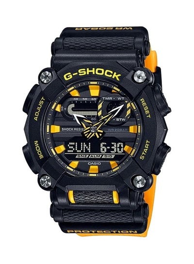 Buy Men's Round Shape Resin Band Analog & Digital Wrist Watch 52 mm - Yellow - GA-900A-1A9DR in Egypt