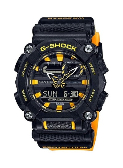 Buy Men's Round Shape Resin Band Analog & Digital Wrist Watch 52 mm - Yellow - GA-900A-1A9DR in UAE