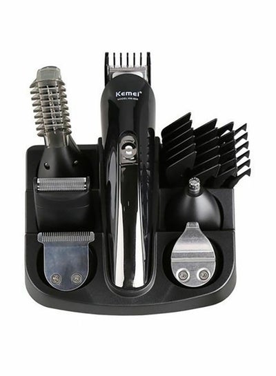 Buy 7-Piece 11 In 1 Plastic And Metal Electric Grooming  Set Black/Silver in Saudi Arabia