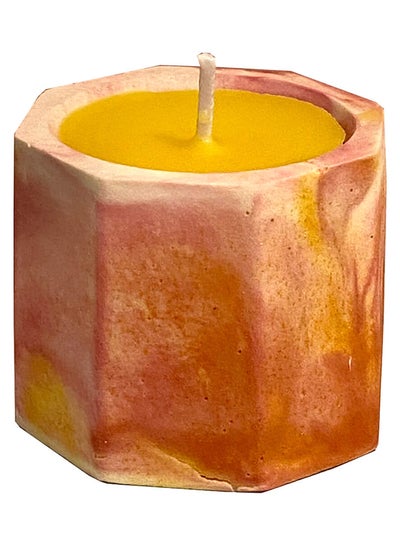 Buy Natural Beeswax Candle Orange 4.5 x 5.5cm in Egypt