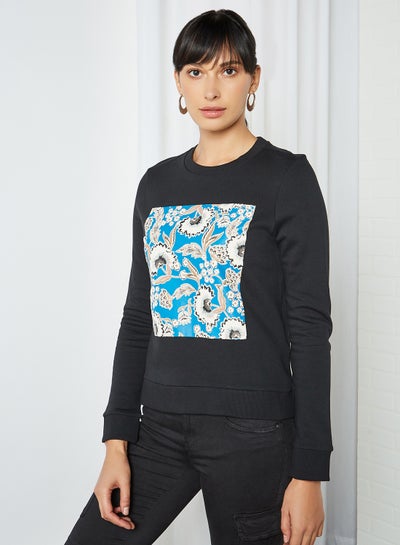 Buy Graphic Print Sweatshirt Black(C-N10) in Saudi Arabia