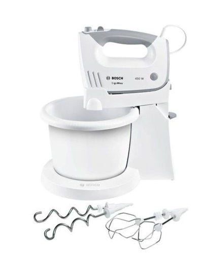 Buy ErgoMixx Electric Hand Mixer With Bowl And Whisk 3.0 L 450.0 W MFQ36460 White/Grey in Egypt