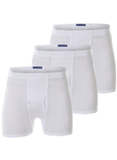 Buy 3-Piece Cotton Underwear Short White in Egypt