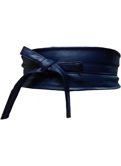 Buy Tie Up Leather Waist Belt Navy in Egypt