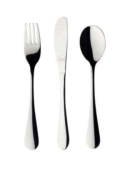 Buy 3-Pcs Stainless Steel Childrens' Cutlery Set Silver 18cm in UAE