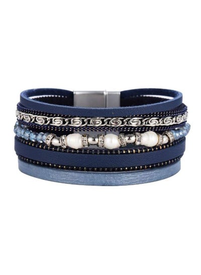 Buy Multi-Layer Wrap Magnet Buckle Bracelet in UAE