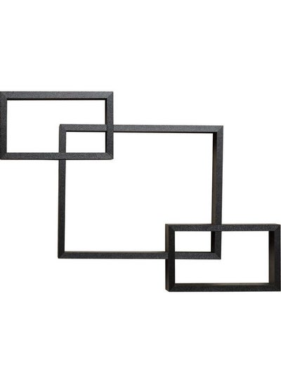 Buy Intersecting Floating Shelves Black 72x43x9cm in Saudi Arabia