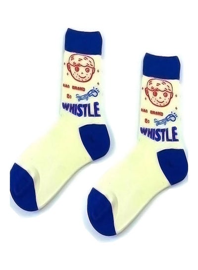 Buy Pair Of  Cotton Socks Yellow/Blue/Brown in Saudi Arabia