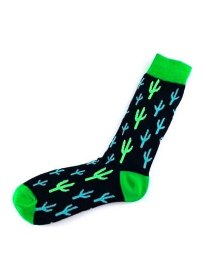 Buy Pair Of  Cotton Socks Black/Green/Blue in Saudi Arabia