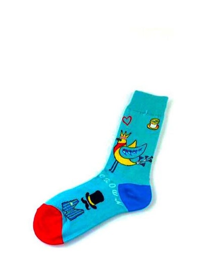 Buy Pair Of  Cotton Socks Blue/Red in Saudi Arabia