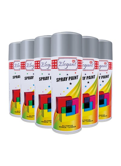 Buy 6 Piece Spray Paint Set Chrome Silver 400ml in UAE