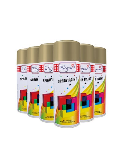Buy 6 Piece Spray Paint Set Chrome Gold 400ml in UAE