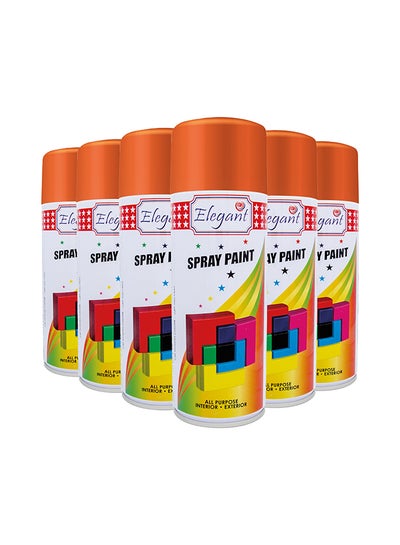 Buy 6 Piece Spray Paint Set Orange 400ml in UAE