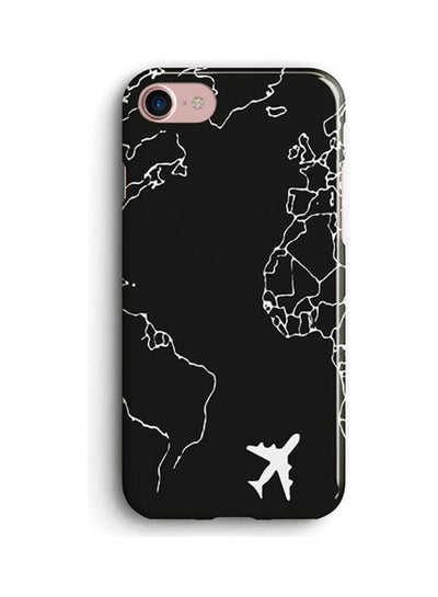 اشتري Black Map Silicone Printed Case For iPhone  8 Black/White في مصر