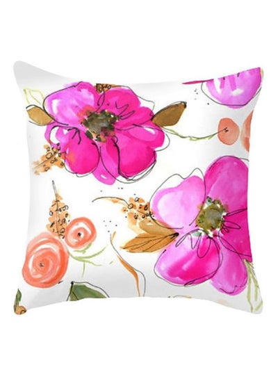 Buy Elegant Flower Cactus Waist Throw Cushion Pillow Case Pink/White/Brown 45 x 45cm in Saudi Arabia