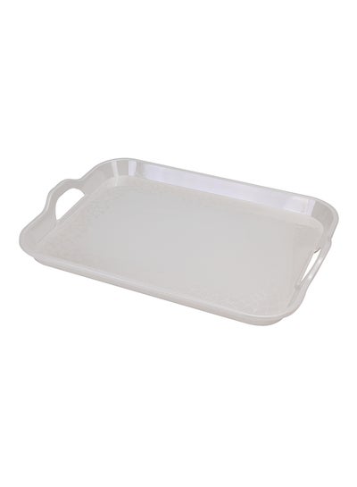 Buy Serving Tray With Handle White 32x45x4.7cm in Saudi Arabia