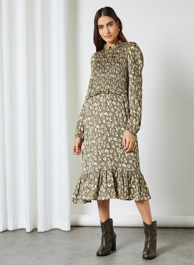 Buy Printed Midi Dress Beech(19-0618 in UAE