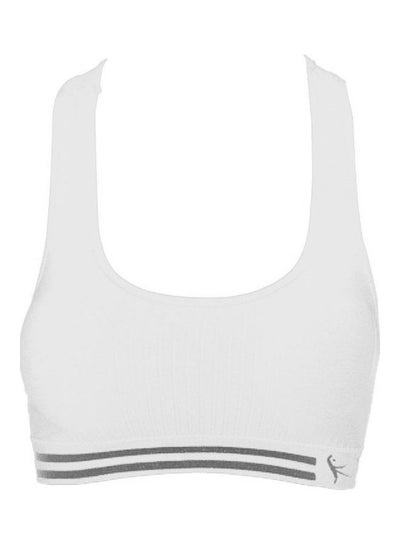 Buy Women Wireless Padded Racerback Sports Bra White in Saudi Arabia