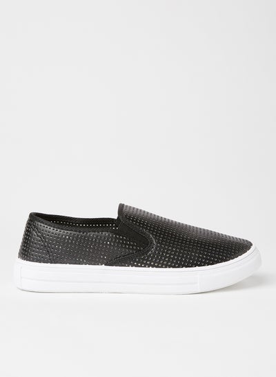 Buy Reba Textured Slip-Ons Black in Egypt