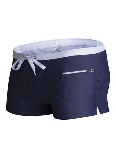 Buy Zip Pocket Detail Swimwear Shorts Sapphire Blue/White in Saudi Arabia