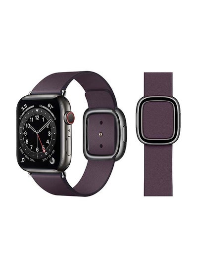 اشتري Leather Replacement Band For Apple Watch Series 6/SE/5/4/3/2/1 Aubergine في السعودية