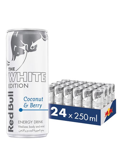 اشتري White Edition Coconut And Berry Energy Drink 250ml Pack of 24 في الامارات