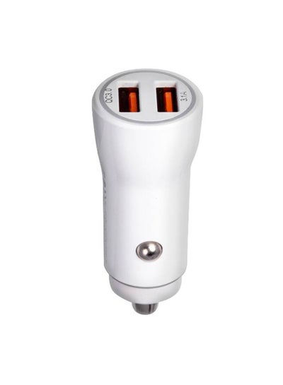 Buy Ultra Fast QC3 Dual Port USB Car Charger White in Egypt