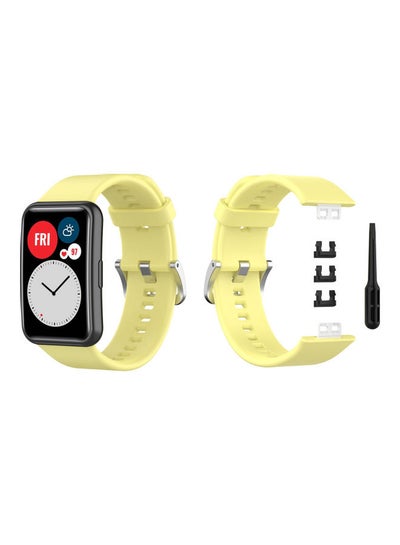 Buy Replacement Band For Huawei Watch Fit Light Yellow in Saudi Arabia