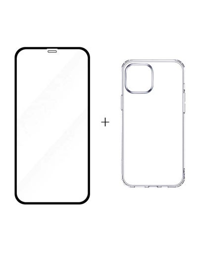 Buy Protective Case Cover With Screen Protector For Apple iPhone 12 Mini Clear in UAE