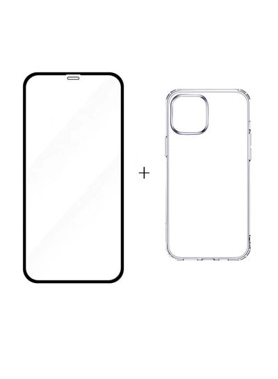Buy Protective Case Cover With Screen Protector For Apple iPhone 12 Pro Clear in UAE
