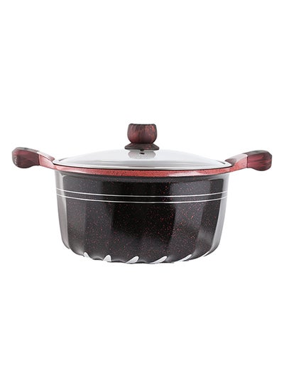 Buy Soup Pot With Lid Black/Red 20cm in UAE