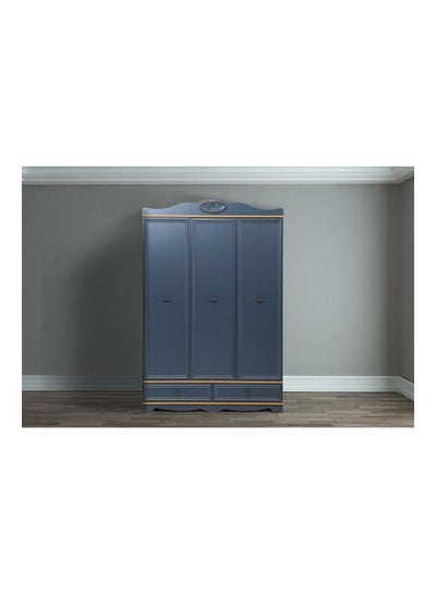 Buy 3-Door Rubinstein Wardrobe Blue 58x202x140cm in UAE