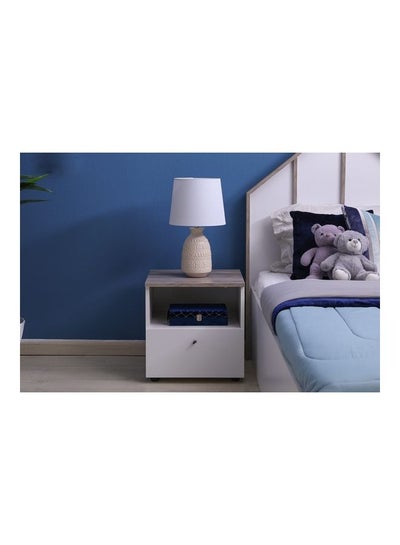 Buy Hopedale Night Stand Grey/White 45x49x47cm in UAE